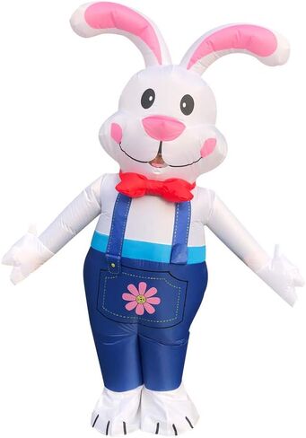 ZISUEX Blue Rabbit Inflatable Costume Easter Bunny Costume Adult Rabbit Blow Up Suit Easter Inflatable Costume in Kuwait