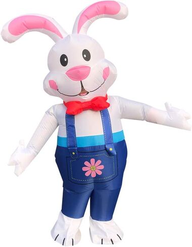 ZISUEX Blue Rabbit Inflatable Costume Easter Bunny Costume Adult Rabbit Blow Up Suit Easter Inflatable Costume in Kuwait