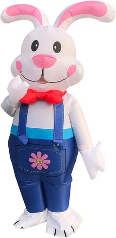 ZISUEX Blue Rabbit Inflatable Costume Easter Bunny Costume Adult Rabbit Blow Up Suit Easter Inflatable Costume in Kuwait