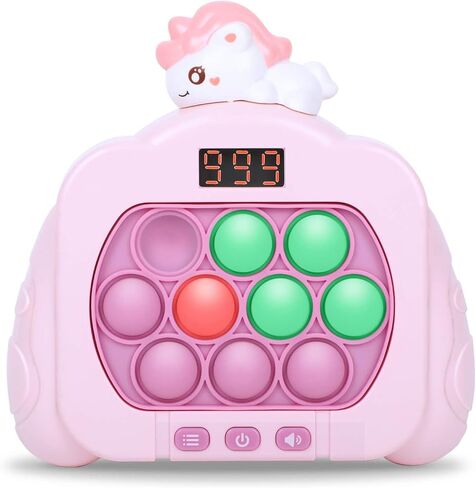 Quick Push Pop Game Fidget Toys for Kids Adults, 12 Game Modes Upgraded Light Up Fast Push Bubble Handheld Game, Stress Relief Toy Party Favors Toy, Christmas Birthday Gifts for 3-12 (Rabbit) in Kuwait