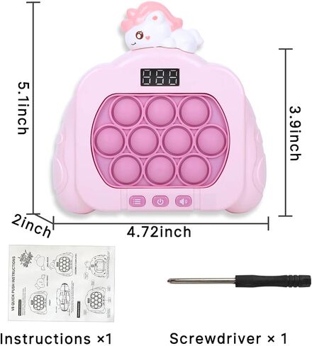 Quick Push Pop Game Fidget Toys for Kids Adults, 12 Game Modes Upgraded Light Up Fast Push Bubble Handheld Game, Stress Relief Toy Party Favors Toy, Christmas Birthday Gifts for 3-12 (Rabbit) in Kuwait