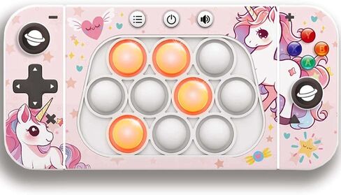 Quick Push Pop Game Fidget Toys for Kids Adults, 12 Game Modes Upgraded Light Up Fast Push Bubble Handheld Game, Stress Relief Toy Party Favors Toy, Christmas Birthday Gifts for 3-12 (Rabbit) in Kuwait