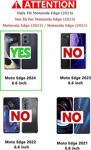 جراب Motorola Edge 2024، مع واقي شاشة عالي الدقة [تم اختبار السقوط من الدرجة العسكرية] جراب واقٍ متين وقوي ومقاوم للصدمات لهاتف Moto Edge 2024، أسود in Saudi Arabia
