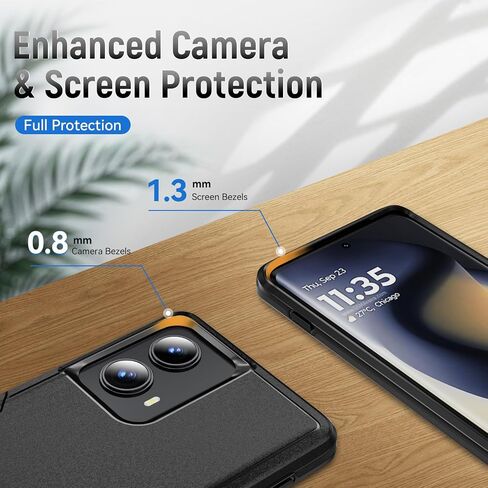جراب Motorola Edge 2024، مع واقي شاشة عالي الدقة [تم اختبار السقوط من الدرجة العسكرية] جراب واقٍ متين وقوي ومقاوم للصدمات لهاتف Moto Edge 2024، أسود in Saudi Arabia