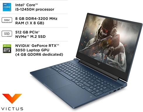كمبيوتر محمول للألعاب يعمل بتقنية الذكاء الاصطناعي من HP وبطاقة Radeon RX 6550M| كمبيوتر Victus Gamer مقاس 15.6 بوصة FHD | ذاكرة وصول عشوائي 64 جيجابايت | 1 تيرابايت SSD & 128 جيجابايت SSD محمول | وحدة المعالجة المركزية AMD 6-Core Ryzen 5 | كاميرا ويب | W in Saudi Arabia