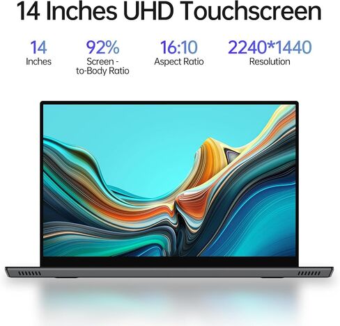 2025 Newest 14'' 2-in-1 Laptop Touchscreen, 2K(2240 x 1400) Display, Intel N95 Processor(3.4GHz), 16GB RAM 512GB SSD, Windows 11 Laptop Convertible with Backlit KB, Webcam, WiFi, BT (Metal) in Saudi Arabia