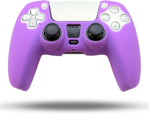 مقابض متوافقة مع غلاف وحدة تحكم PS5، مقابض سيليكون لوحدة تحكم PlayStation 5 غطاء حماية مضاد للانزلاق لجهاز تحكم PS5 - حزمة 2 مع 8 قطع من مقابض الإبهام الاحترافية - وردي أرجواني in Kuwait