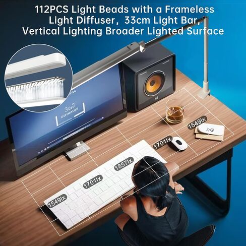 Multifunctional Light Bar with 3 Color Models and 5 Brightness Levels,Built-in 3600mAh Battery for Bookshelf Ceiling Light, Outdoor Light, Video Conference, Piano Light, Emergency Tube Light in Saudi Arabia