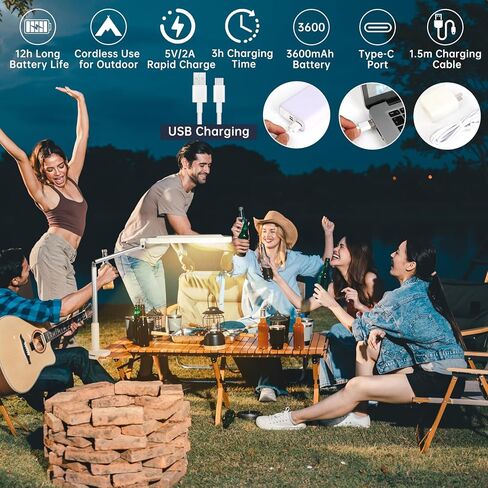 Multifunctional Light Bar with 3 Color Models and 5 Brightness Levels,Built-in 3600mAh Battery for Bookshelf Ceiling Light, Outdoor Light, Video Conference, Piano Light, Emergency Tube Light in Saudi Arabia