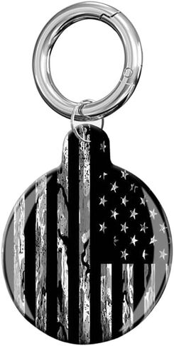 Compatible with AirTag Case Cover, Cute Protective Tracker Case with Loop Keychain Holder for Airtag,Scratch Resistant Airtag Cover for Wallet,Luggage,Cat,Dog,Pets(Camo America US Flag) in Kuwait