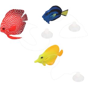 Pssopp 3Pcs Silicone Artificial Fish Aquarium Decortion Floating Glowing Clownfish Simulation Fish Decortion for Fish Aquarium