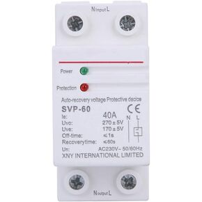 Maxmartt Voltage and Current Protector, 230V 40A, Intelligent Single-Phase Adjustable Overvoltage and Undervoltage Current Protector for House Protection