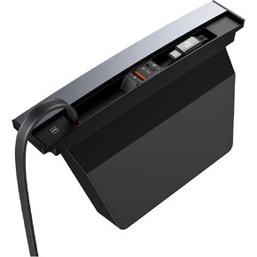 Tesla USB Hub for 2021 2022 2023 Tesla Model Y Model 3, Baseus Retractable Hub Docking Station with Fast Charging Cable, Multi Port Tesla Accessories Docking Station of Center Console for Model Y/3