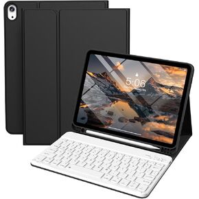 kenke for iPad 10th Generation Case with Keyboard (10.9 Inch, 2022), Magnetically Detachable Wireless Bluetooth Keyboard, Folio Keyboard Case with Pencil Holder for iPad 10th Generation, Gray