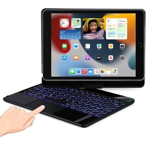 Keyboard case for iPad 10th Generation 10.9 inch 2022 10 Gen, Multi Touchpad 360 Swivel Light Thin Cover Backlight