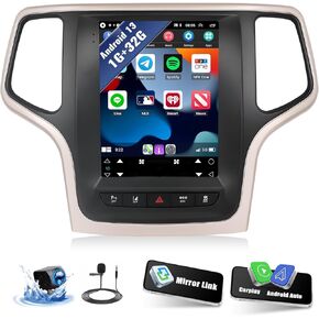 SIXWIN Android Car Stereo for Jeep Grand Cherokee 2014-2017 9.7 Inch Touch Screen Car Radio with Wireless Apple Carplay Android Auto 1G+32G GPS Navigation Bluetooth FM WiFi HiFi Backup Camera MIC