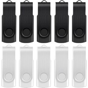 USB Flash Drive 2GB 20 Pack FEWINA USB 2.0 Flash Drives Bulk 2 GB Thumb Drive Swivel Memory Stick Jump Drive Pen Drive for Storage and Backup White Color 20PCS 2GB