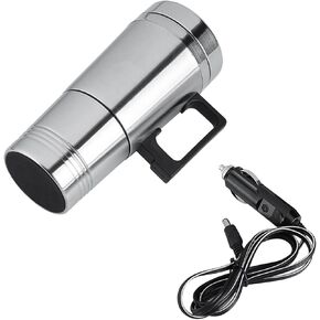Hztyyier 12V/24V 300ml Car Heating Bottle 304 Stainless Steel Electric Cup in-Car Travel Heating Cup for Heating Water Coffee Tea in Travel (24V)