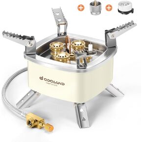 Odoland 4000W Portable Camping Stove Adjustable Lightweight Camp Stove Propane Backpacking Stove with Mesh Bag for Outdoor Camping Cooking Hiking and Picnic