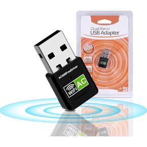 Free Driver 600Mbps USB WiFi Adapter, WiFi Dongle Dual Band 2.4/5GHz Wireless Network Adapter, Mini WiFi Receiver for PC/Laptop/Desktop,Supports Windows 11/10/8.1/8/7
