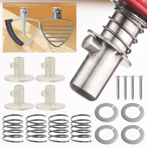 Quick Install Spring and Washer for KitchenAid 3.5 Quarts to 7 Quarts Mixers, W/Stand Mixer Attachment Holders, 4 Pack
