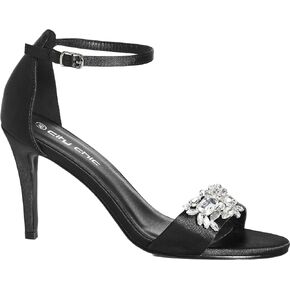 City Chic Women's Apparel Women's Wide FIT Plus Size Heel Totally Glam Sandal, Black, 13