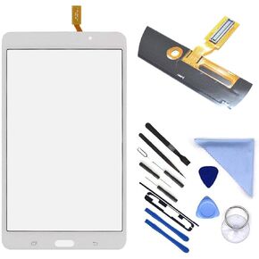 Touch Screen Panel Digitizer Glass for Samsung Galaxy Tab 4 SM-T230 T230NU 7" inch with (Adhesive) + Tools (White)
