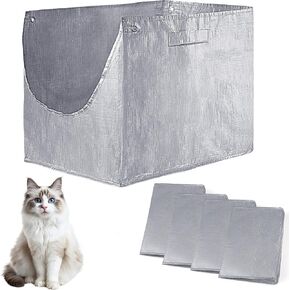 4 Pack Refill Liners Compatible with Modkat Flip Litter Box Liners Type F, Reusable litter Liners for Type F with Carrying Handles, Waterproof and Durable Cat box Liners