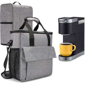 Travel Coffee Maker Carry Bag With a Cover, Travel Case for Keurig K-Mini or Keurig K-Mini Plus Coffee Maker or Coffee Pod or Keurig Travel Mug, Gray （Bag and Cover Only (Patent Design)