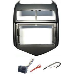 9 Inch Screen Car Stereo Install Dash Kit, Wire Harness, and AM/FM Radio Antenna Adapter Combo Made for Chevrolet: 2012 2013 2014 2015 2016 Sonic