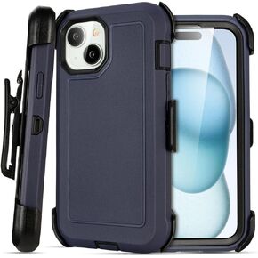 for Black iPhone 16 Case with Belt Clip, for Shockproof iPhone 16 Case Heavy Duty,3 Layers of Sturdy,Anti-Drop,Military-Grade Defender Cover for iPhone 16 Case Black