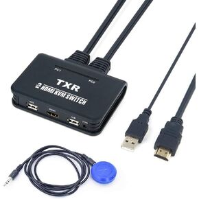 HDMI KVM Switch Button Switcher USB Port مع كابل لشاشة لوحة المفاتيح والماوس - axGear in Kuwait