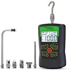 Digital Force Gauge with N/LB/Kg/Oz Units, Push Pull Dynamometer, Portable Force Meter, Tension Gauge Pressure Thrust Meter (FM-5)