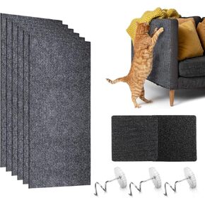 Cat Scratching Pads, 6 Pack Anti Cat Scratch Furniture Protectors, 23.6"X11.8" Trimmable Self-Adhesive Cat Scratching Board, Climbing Cat Scratcher Mat for Wall Furniture Couch Protection