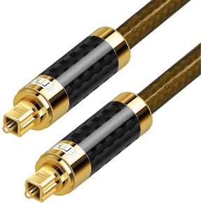 EMK Digital Toslink Optical Audio Cable S/PDIF Audio Cable(Male to Male) with 24K Gold Plated Connectors&Double PVC+Braided Jacket (6Ft/1.8M)