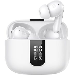 Bluetooth Headphones True Wireless Bluetooth Earbuds 60H Playback LED Power Display Earphones IPX5 Waterproof in-Ear Earbuds with Mic for TV Smart Phone Laptop Computer Sports