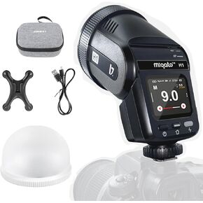 JINBEI H1(s) 12W Round Head LED Roof Flash, HSS 1/8000s High Speed Sync, 2000mAh Large Capacity Battery GN28, Compatible with Sony Cameras Only, Flash/Fill Light 2-in-1