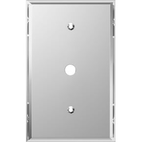 LIDER Reflective Acrylic 0.406" Diameter Hole Phone Cable Wall Plate, Mirrored Cable Plate, Acrylic Glass, Oversized 1-Gang 5.25" x 3.44", LWP-41O-ASV, Silver