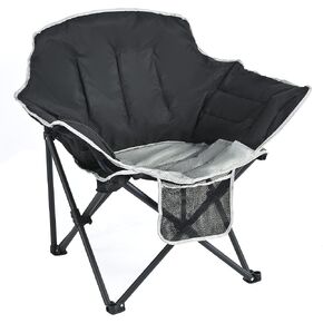 SUNNYFEEL Oversized XL Padded Camping Chair, Portable, Folding, Large Camp Lounge Chairs for Beach, Trip,Picnic,Lawn, Outdoor Camp Chair for Adults, Men and Women, Heavy Duty 500 LBS