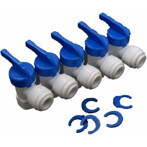 5 PCS Elbow 1/4¡± Female x 3/8" Tank Ball Valve Quick Connect Aquarium RO Water Connector