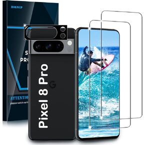 [2+1 Pack] Screen Protector for OnePlus 12, 2 Pack 9H Tempered Glass Screen Protector+1 Pack Glass Camera Lens Protector, Support Fingerprint Sensor Easy Install HD Film Compatible with OnePlus12