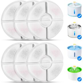Cat Water Fountain Filters, 12 Pieces Set Pack of 12 Replacement Filter Fit for 81oz/2.4L, 3 Filtration System for Catit Water Fountain Filter
