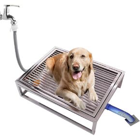 Flush Stainless Steel Pet Toilet, Dog Potty Toilet Training Tray, Open Toilet Pet Training Mat, Easy Cleaning, Keeps Protect Floor, for Medium to Large Dogs and Puppies (31.49x19.68in)