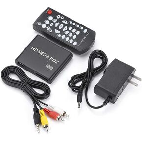 110-240V HDMI Media Player Mini 1080P Digital Player Box Support USB MP3 MMC SD MKV with Remote Control(US Plug)