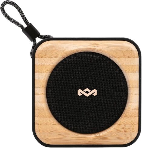 House of Marley Roots Bluetooth Speaker, Portable Wireless, IP67 Waterproof, 10-Hour Playtime, Quick Charge, Party Pair, Bottle Opener, Eco-Friendly, Bamboo Accent (Signature Black) in Kuwait