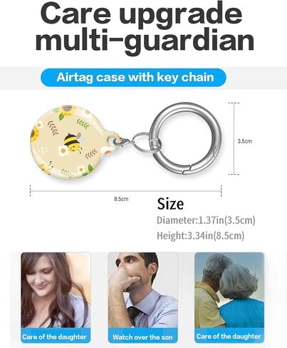 Compatible with AirTag Case Cover, Cute Protective Tracker Case with Loop Keychain Holder for Airtag in Kuwait