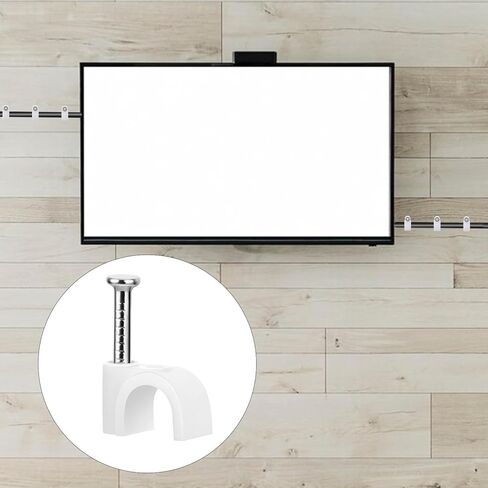 Molain 100 Pack Cable Wire Clips, 4mm 6mm 8mm 10mm Cable Management Organizer Clips Circle Nail in Cable Clips Wire Wall Clips for Ethernet Cable, Telephone Cable, Home Desk TV Wire, Computer(White) in Saudi Arabia
