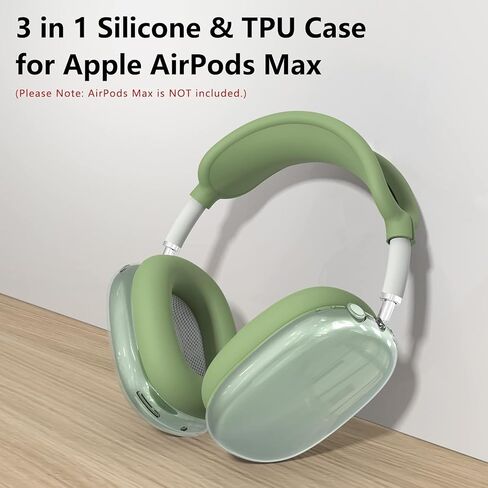 [3 عبوات] غطاء حافظة من مادة TPU لسماعات AirPods Max، غطاء أكواب أذن شفاف ناعم من مادة TPU / غطاء وسادة الأذن / غطاء عصابة رأس لـ AirPods Max، لـ Apple AirPods Max (2024/2020) (USB-C) (أبيض شفاف) in Saudi Arabia