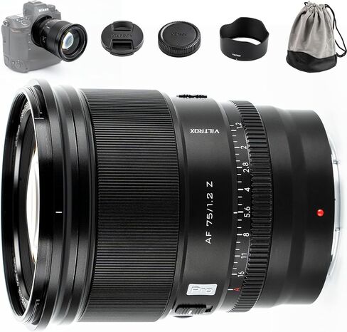 VILTROX PRO Series 75mm f/1.2 for Fuji X mount Camera, Auto Focus Large Aperture APS-C Prime Lens Designed for Fujifilm FX Cameras X-A7 X-E3 X-E4 X-H1 X-M1 X-Pro3 X-S10 X-T2 X-T3 X-T4 X-30II X-H2 X-T5 in Saudi Arabia