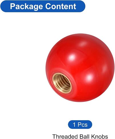 uxcell Threaded Ball Knobs, M6 Female Thread Thermoset Ball Knob 20mm Dia Round Operation Ball Handles with Copper Insert for Machine Lever Handle, Black in Saudi Arabia